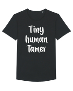 Tiny Human Tamer Funny Tricou mânecă scurtă guler larg Bărbat Skater