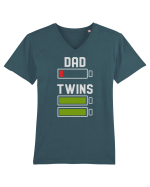 Twins Dad Tricou mânecă scurtă guler V Bărbat Presenter