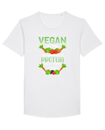 Vegan Protein Funny Tricou mânecă scurtă guler larg Bărbat Skater