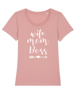 Wife Boss Tricou mânecă scurtă guler larg fitted Damă Expresser