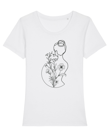 Silueta Feminin Floral White