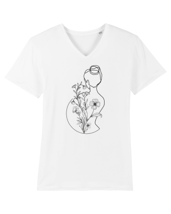 Silueta Feminin Floral White