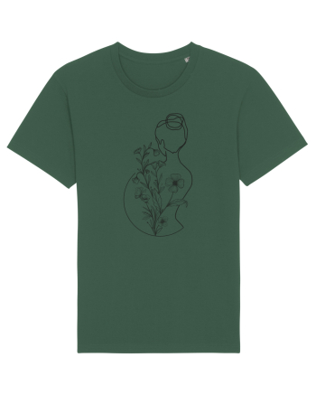 Silueta Feminin Floral Bottle Green