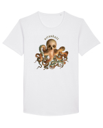 OctoSkull - octopus + skull - caracatita craniu Tricou mânecă scurtă guler larg Bărbat Skater