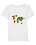 Circuit World Map Tricou mânecă scurtă guler larg fitted Damă Expresser