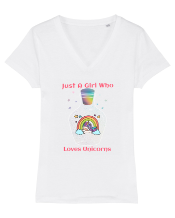 Just A Girl Who Loves Unicorns White