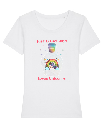Just A Girl Who Loves Unicorns White
