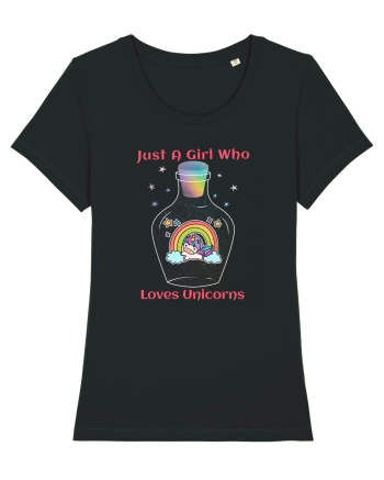 Just A Girl Who Loves Unicorns Black