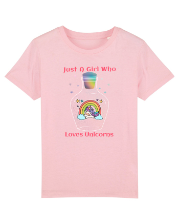 Just A Girl Who Loves Unicorns Cotton Pink