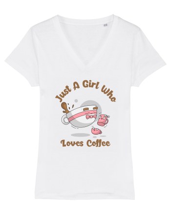 Just A Girl Who Loves Coffee White
