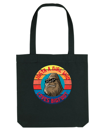 Retro Sunset Just A Girl Who Loves Bigfoot Black
