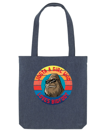 Retro Sunset Just A Girl Who Loves Bigfoot Midnight Blue