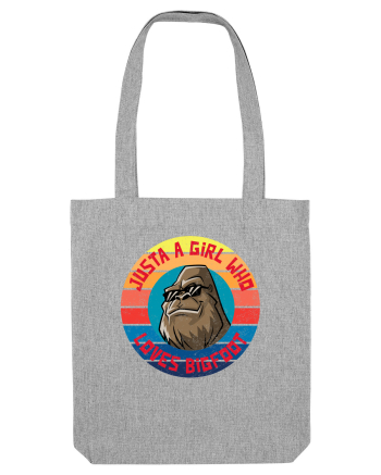 Retro Sunset Just A Girl Who Loves Bigfoot Heather Grey