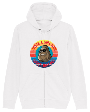 Retro Sunset Just A Girl Who Loves Bigfoot White