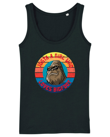 Retro Sunset Just A Girl Who Loves Bigfoot Black