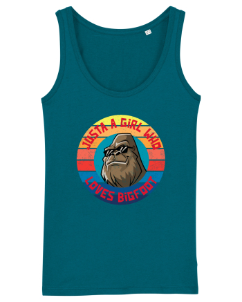 Retro Sunset Just A Girl Who Loves Bigfoot Ocean Depth