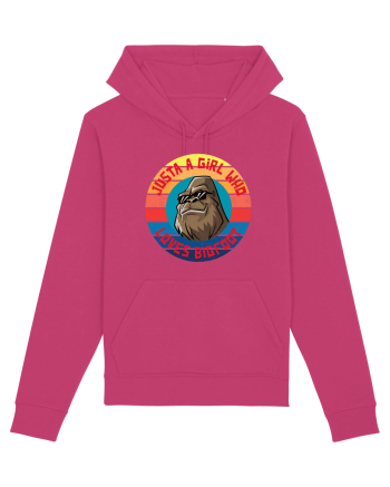 Retro Sunset Just A Girl Who Loves Bigfoot Raspberry
