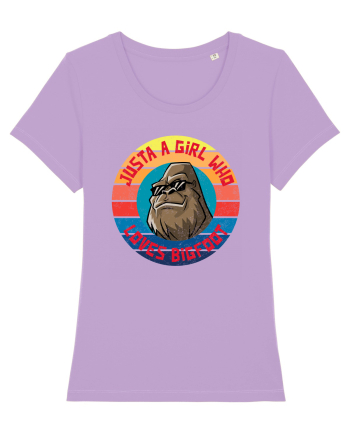 Retro Sunset Just A Girl Who Loves Bigfoot Lavender Dawn