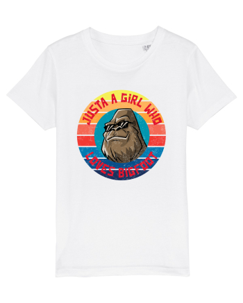 Retro Sunset Just A Girl Who Loves Bigfoot White