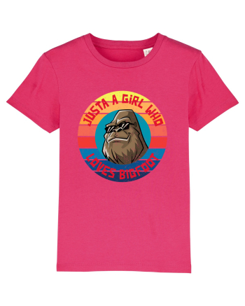 Retro Sunset Just A Girl Who Loves Bigfoot Raspberry