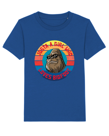 Retro Sunset Just A Girl Who Loves Bigfoot Majorelle Blue