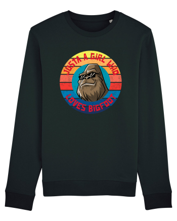 Retro Sunset Just A Girl Who Loves Bigfoot Black