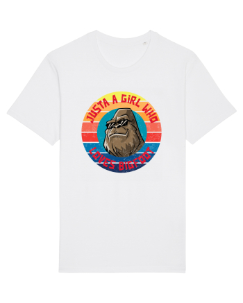 Retro Sunset Just A Girl Who Loves Bigfoot White