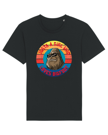 Retro Sunset Just A Girl Who Loves Bigfoot Black