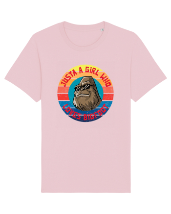 Retro Sunset Just A Girl Who Loves Bigfoot Cotton Pink