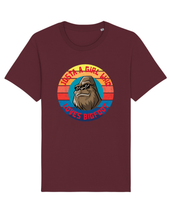 Retro Sunset Just A Girl Who Loves Bigfoot Burgundy