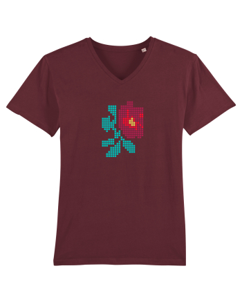 Motiv românesc - Trandafir 1 Burgundy