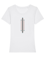 Motiv românesc - Decorativ 4. Tricou mânecă scurtă guler larg fitted Damă Expresser