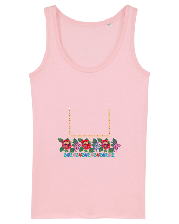Motiv românesc - Flori la fereastră. Cotton Pink