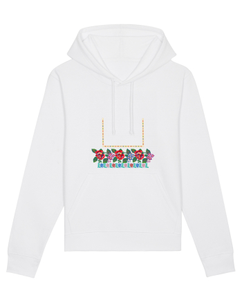 Motiv românesc - Flori la fereastră. White