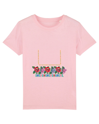 Motiv românesc - Flori la fereastră. Cotton Pink