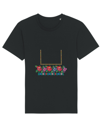Motiv românesc - Flori la fereastră. Black