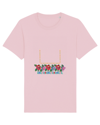 Motiv românesc - Flori la fereastră. Cotton Pink
