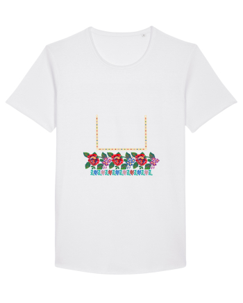 Motiv românesc - Flori la fereastră. White