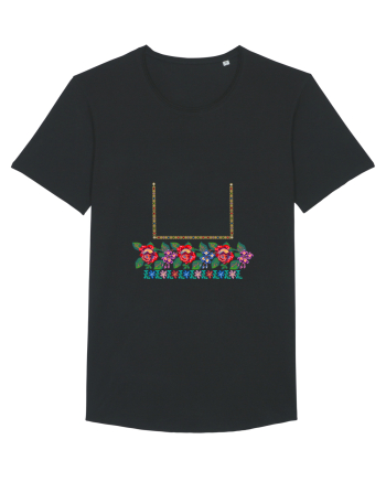 Motiv românesc - Flori la fereastră. Black