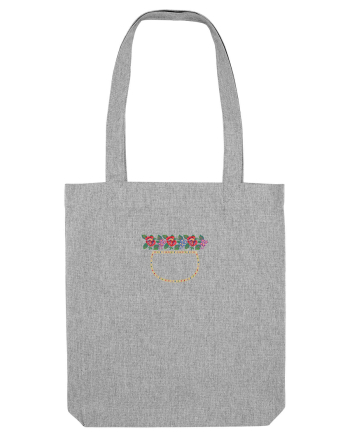 Motiv românesc - Vas cu flori. Heather Grey