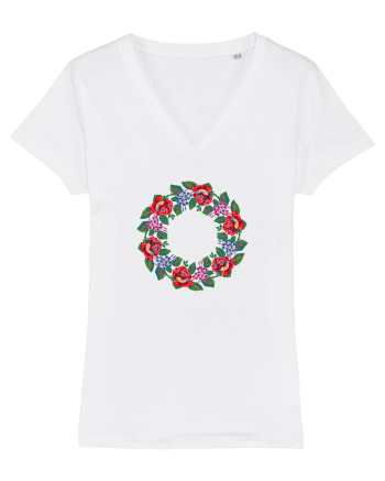 Motiv românesc - Coroniță de flori 1. White