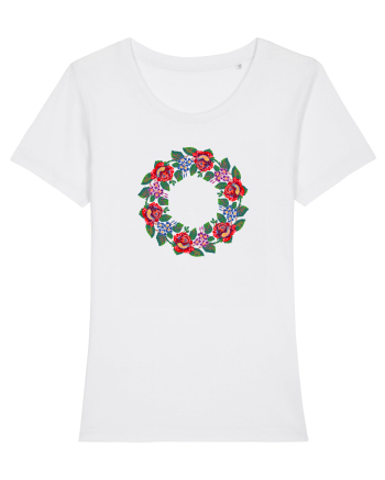 Motiv românesc - Coroniță de flori 1. White