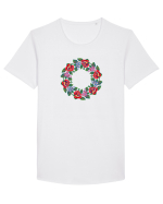 Motiv românesc - Coroniță de flori 1. Tricou mânecă scurtă guler larg Bărbat Skater