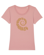 Motiv românesc - Cucuteni 3. Tricou mânecă scurtă guler larg fitted Damă Expresser