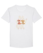 Motiv românesc - Cucuteni 5. Tricou mânecă scurtă guler larg Bărbat Skater