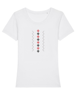 Motiv românesc - Decorativ 12. Tricou mânecă scurtă guler larg fitted Damă Expresser