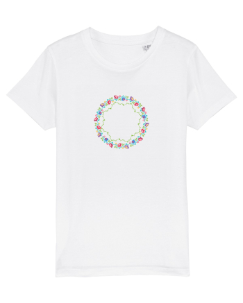 Motiv românesc - Coroniță de flori 2. White