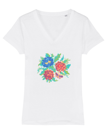 Motiv românesc - Flori 2. White