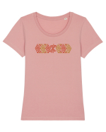 Motiv românesc - Cucuteni 7. Tricou mânecă scurtă guler larg fitted Damă Expresser