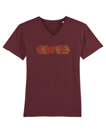 Motiv românesc - Cucuteni 7. Burgundy